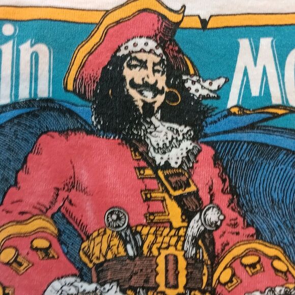 VTG Captain Morgan Original Spiced Rum T-Shirt Single Stitch Blue Red Size Large - Picture 5 of 16